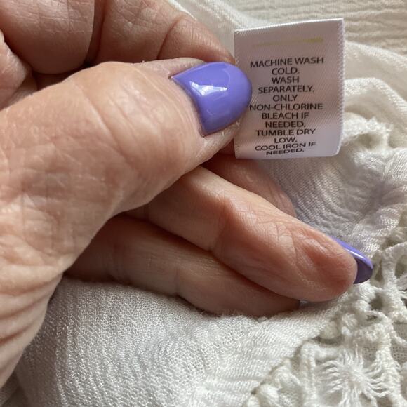 Cato White Open Front Long Sleeve Lace Hem & Cuff Fringed Hem Cardigan M - Picture 6 of 7